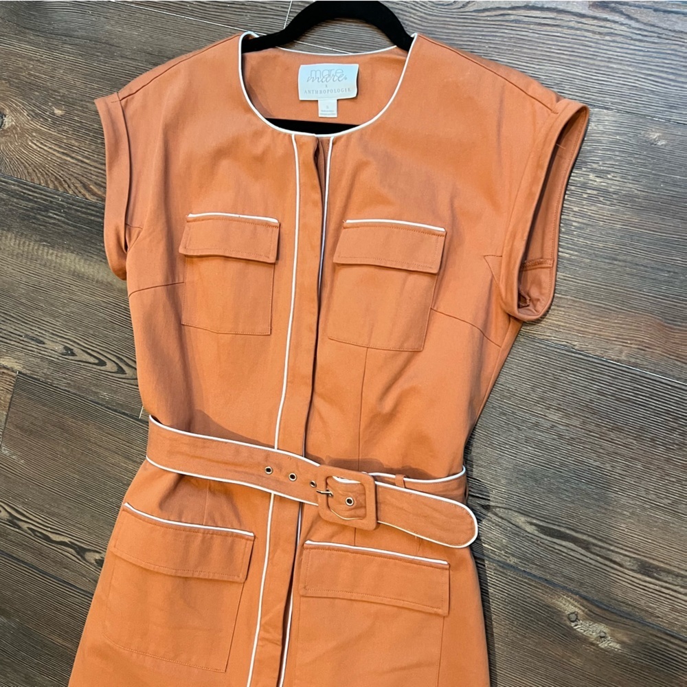 Mare mare x Anthropologie honey white piping button up shirt dress
size Small - Picture 8 of 16
